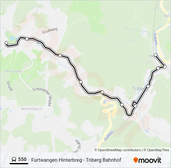 550 Bus Line Map