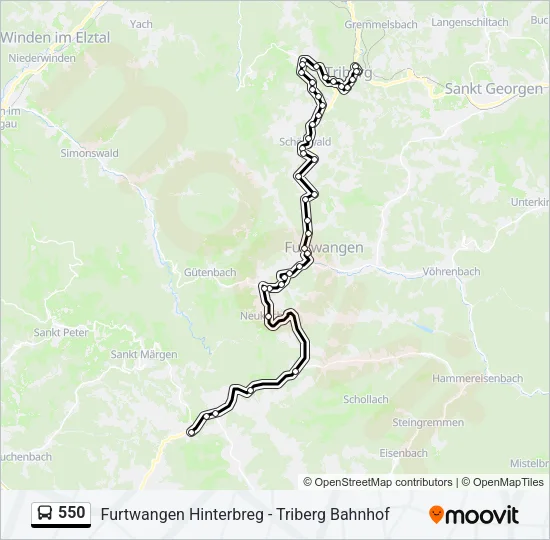 550 Bus Line Map