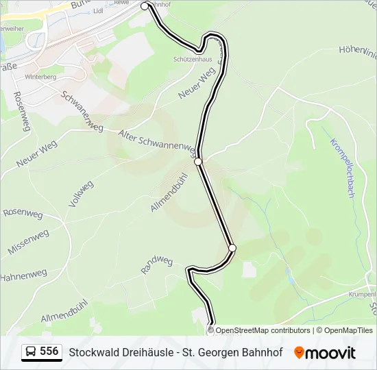 556 Bus Line Map
