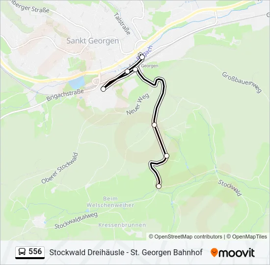 556 Bus Line Map