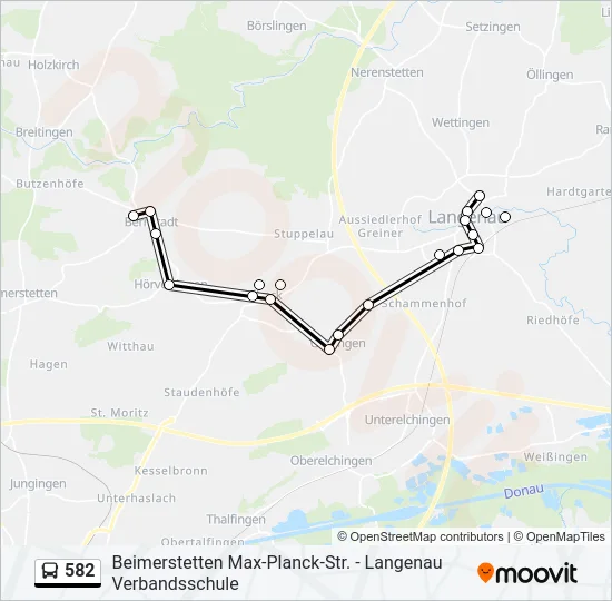 582 Bus Line Map