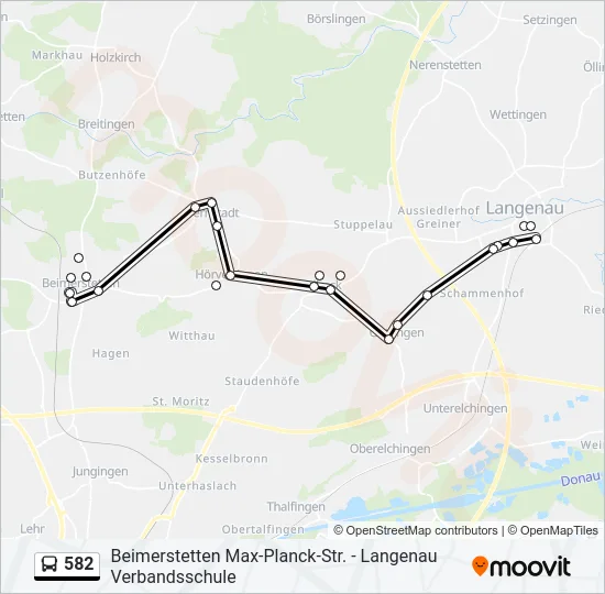 582 Bus Line Map