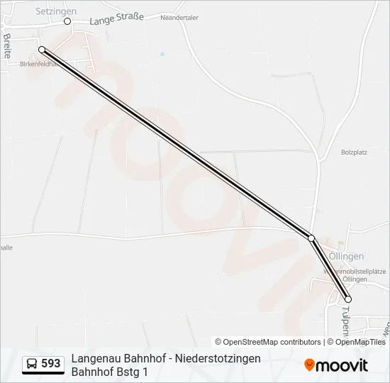 593 Bus Line Map
