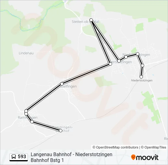 593 Bus Line Map