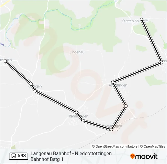 593 Bus Line Map