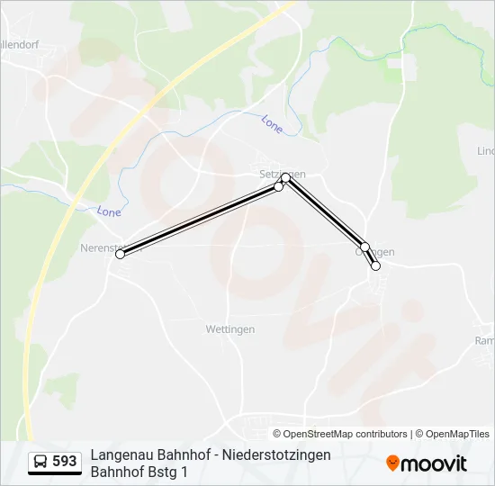 593 Bus Line Map
