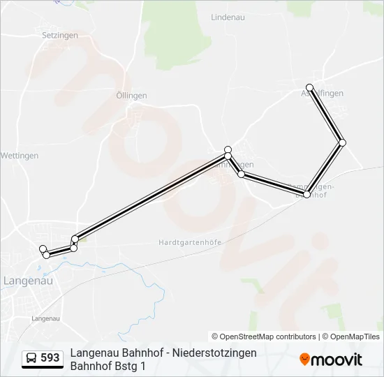 593 Bus Line Map