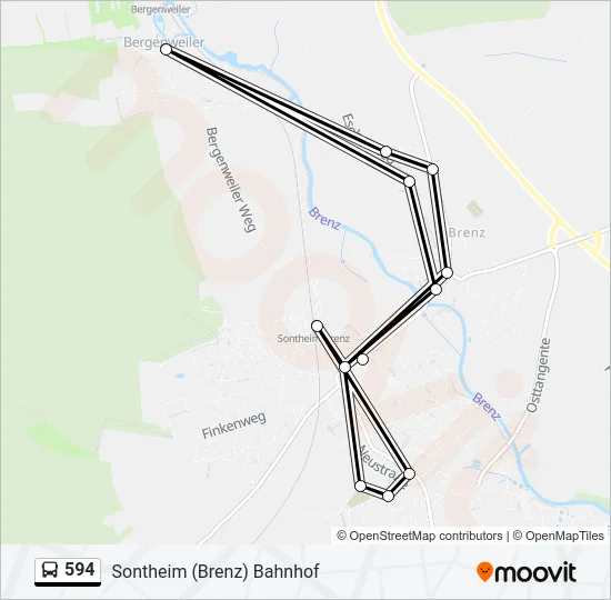 594 Bus Line Map