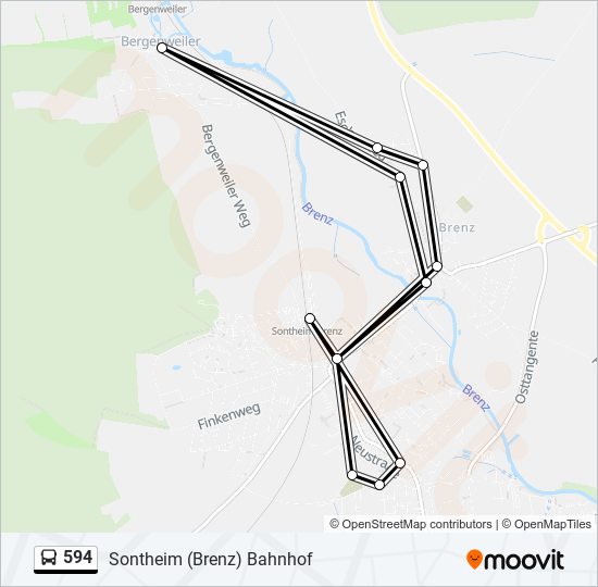 594 bus Line Map