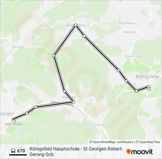 670 Bus Line Map