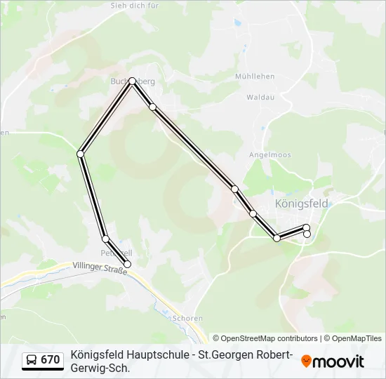 670 Bus Line Map