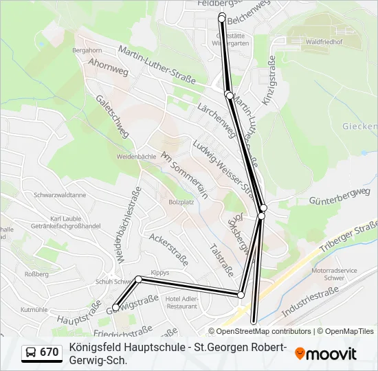 670 Bus Line Map