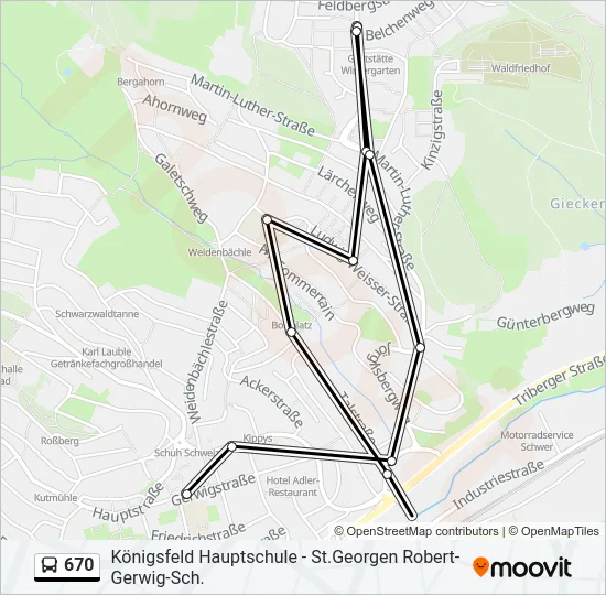 670 Bus Line Map