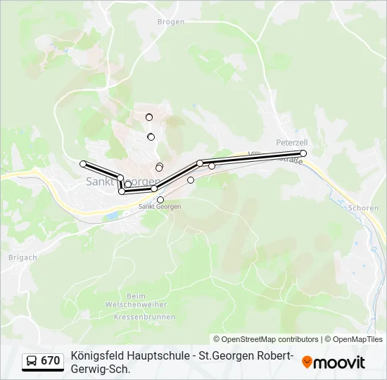 670 Bus Line Map