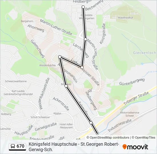 670 Bus Line Map
