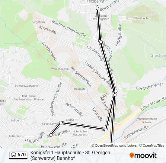 670 Bus Line Map