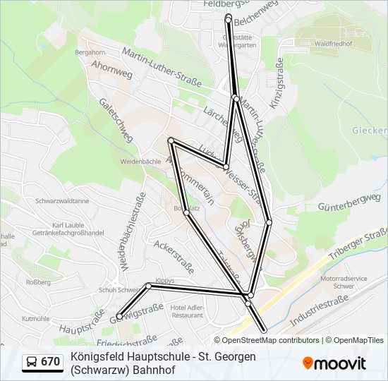 670 bus Line Map