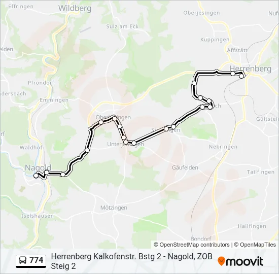 774 Bus Line Map