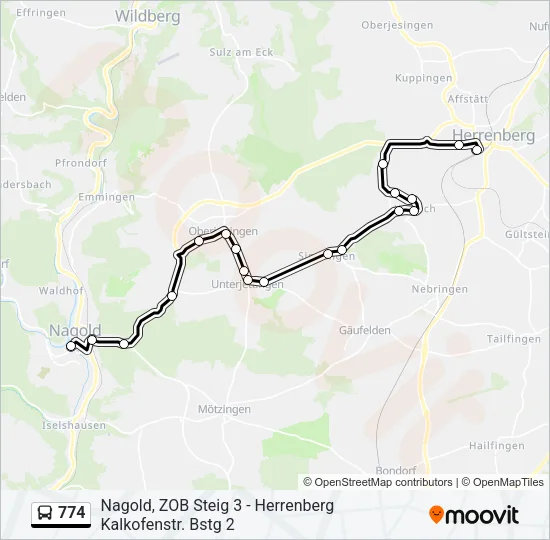 774 Bus Line Map