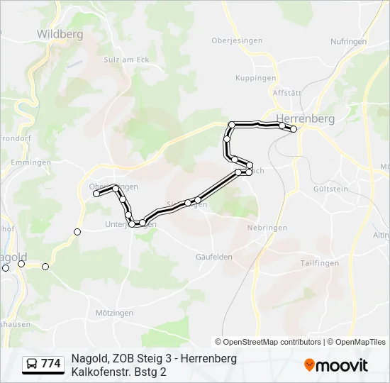 774 Bus Line Map