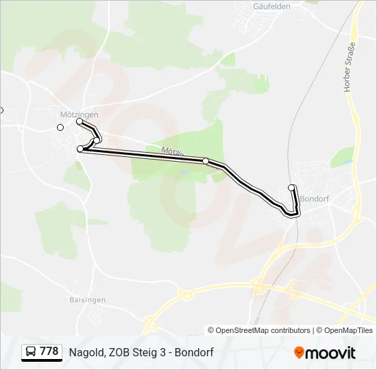 778 Bus Line Map