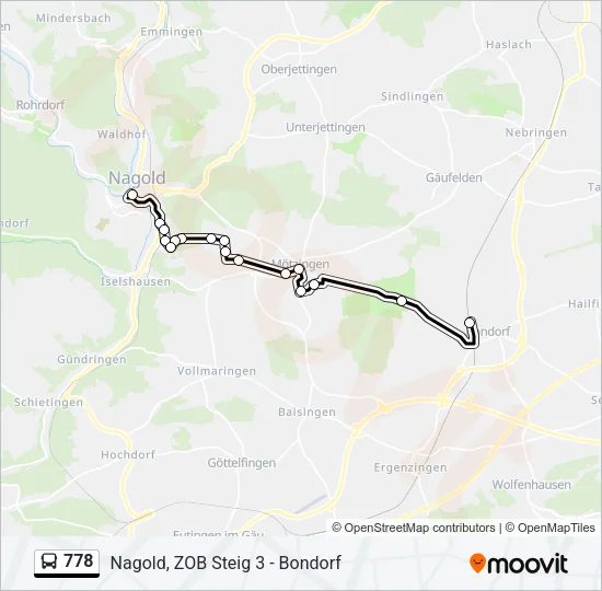 778 Bus Line Map
