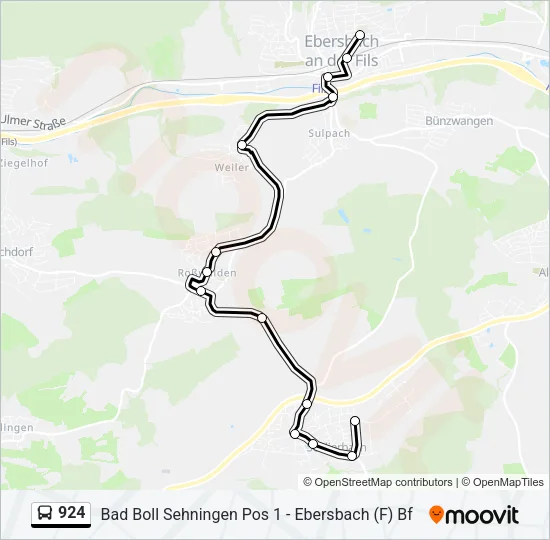 924 Bus Line Map