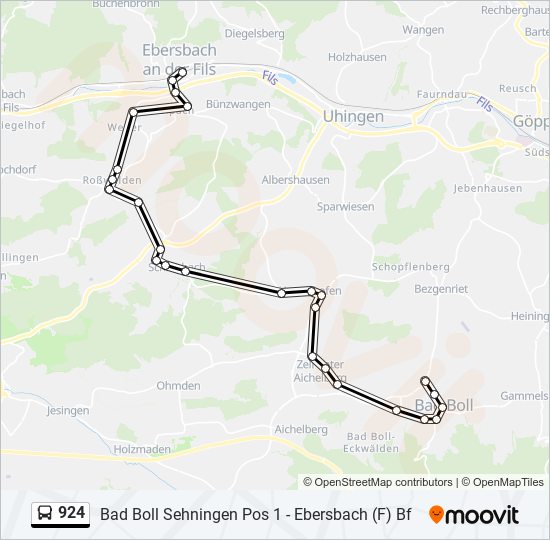 924 bus Line Map