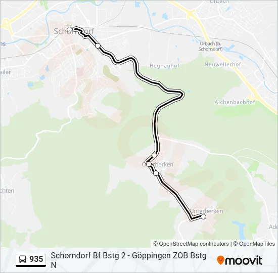 935 Bus Line Map