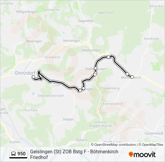 950 Bus Line Map