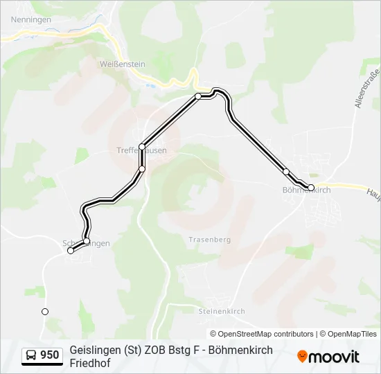 950 Bus Line Map