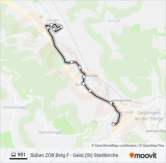 951 Bus Line Map
