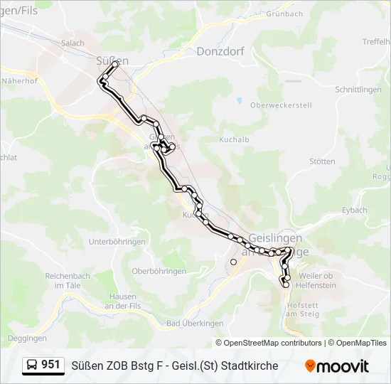951 Bus Line Map