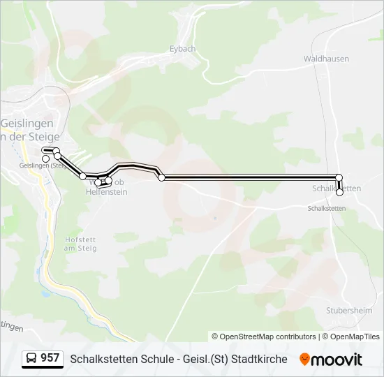957 Bus Line Map
