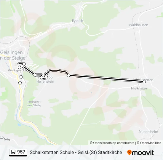 957 Bus Line Map