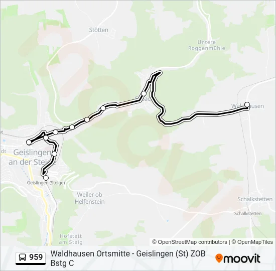 959 Bus Line Map