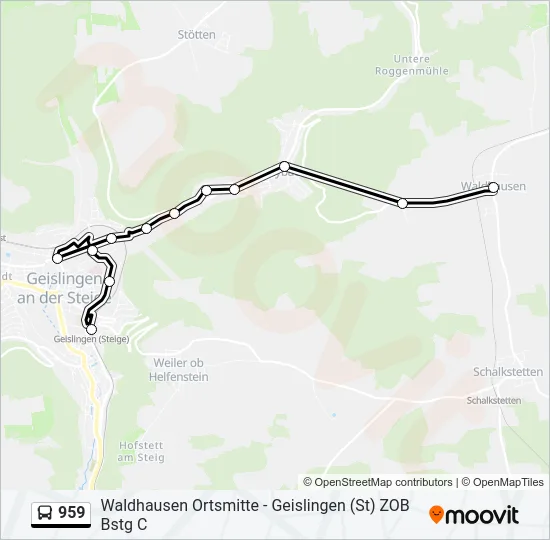 959 Bus Line Map