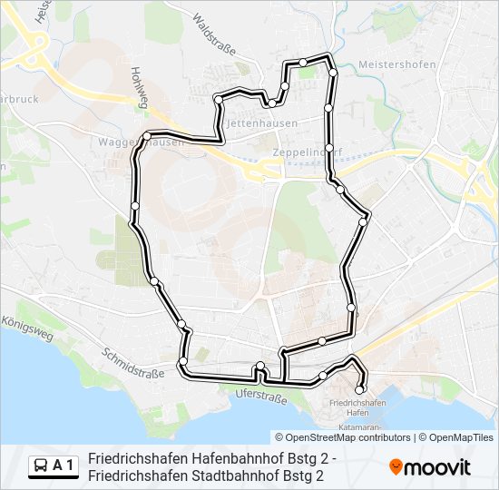 A 1 Bus Line Map