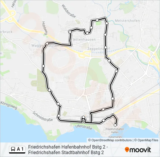 A 1 Bus Line Map