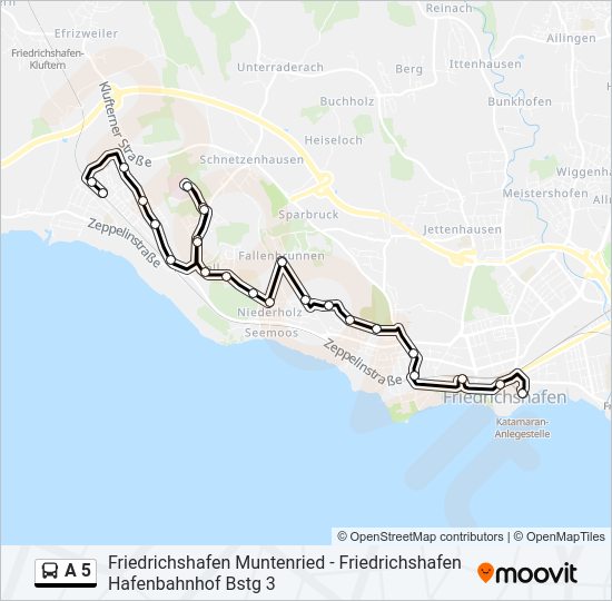 A 5 Bus Line Map