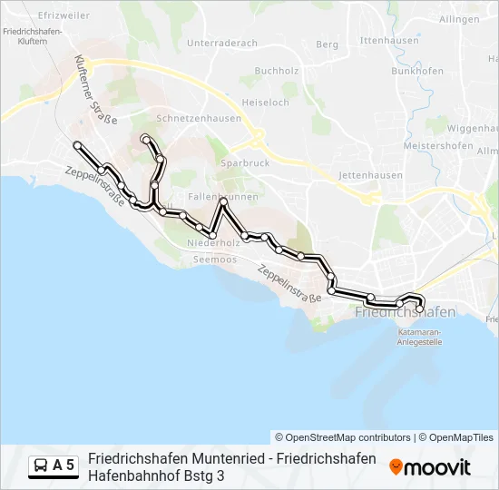 A 5 Bus Line Map