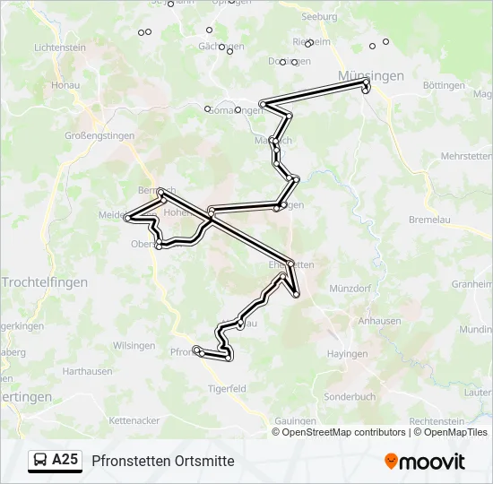 A25 Bus Line Map