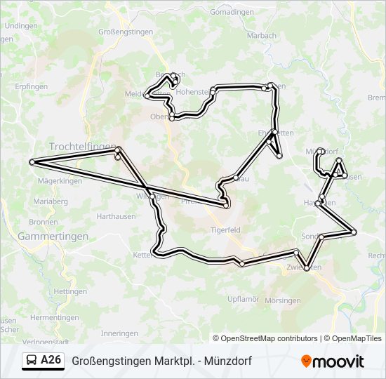 A26 Bus Line Map