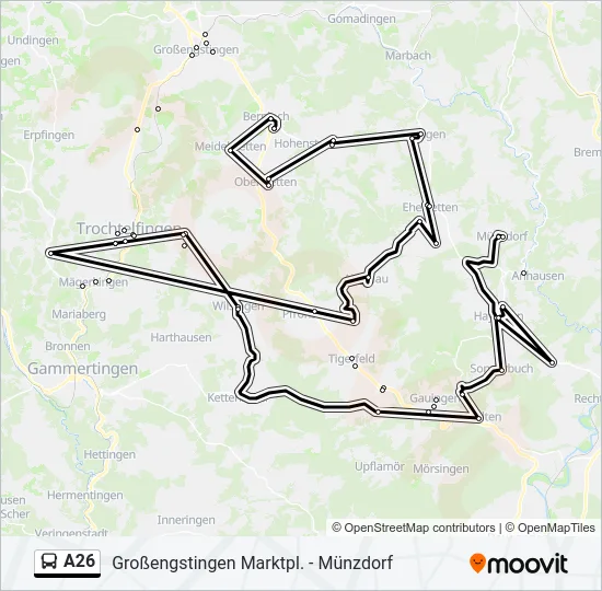 A26 Bus Line Map