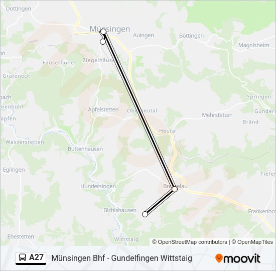 A27 Bus Line Map