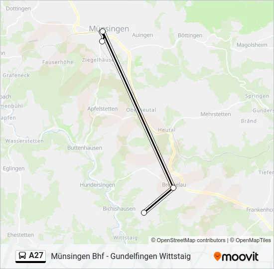A27 Bus Line Map