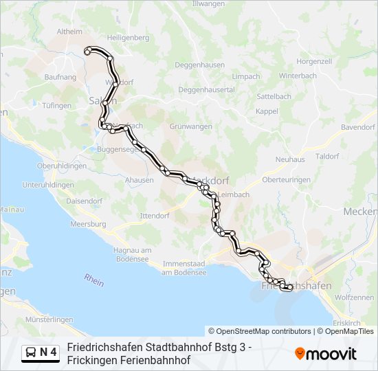 N 4 Bus Line Map