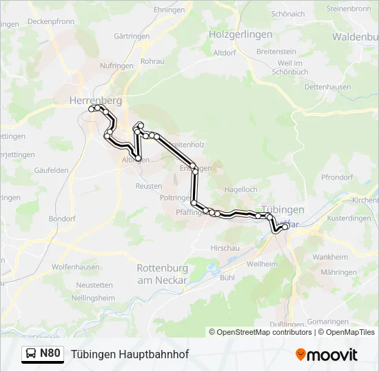 N80 Bus Line Map
