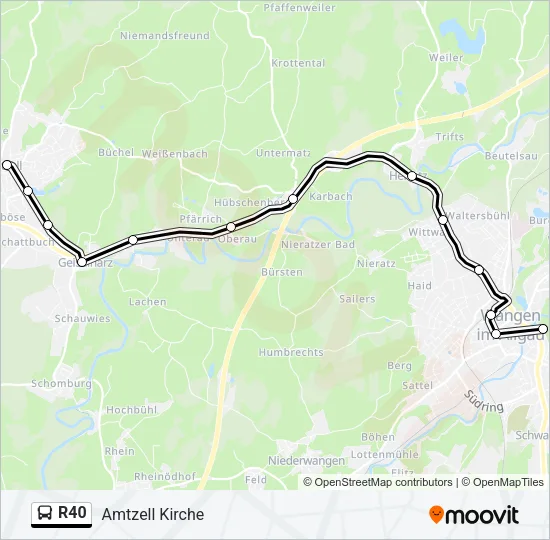 R40 Bus Line Map