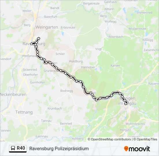 R40 Bus Line Map